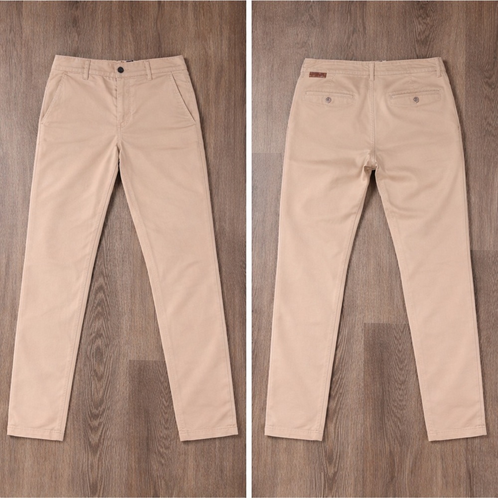 AG Adriano Goldschmied Khaki Slim Fit Chino Pants 32 Tan Stretch Made USA